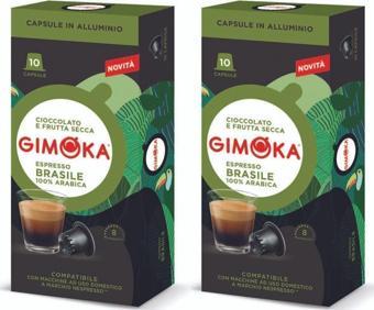 Gimoka Nespresso Uyumlu Alüminyum Kapsül Kahve Brasile 10'Lu  X  2 Adet - Yoğunluk 8