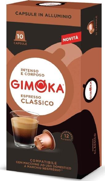 Gimoka Nespresso Uyumlu Alüminyum Kapsül Kahve Classic Espresso 10'Lu - Yoğunluk 12