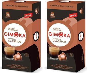 Gimoka Nespresso Uyumlu Alüminyum Kapsül Kahve Classic Espresso 10'Lu  X  2 Adet - Yoğunluk 12