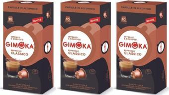 Gimoka Nespresso Uyumlu Alüminyum Kapsül Kahve Classic Espresso 10'Lu  X  3 Adet - Yoğunluk 12