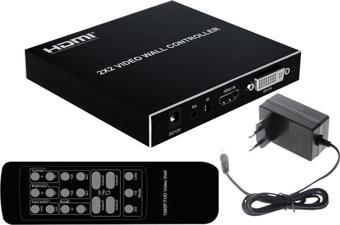 2x2 Video Wall Controller Duvar Ekran Genişletici 1 Giriş 4 Çıkış Ekran Bölme Birleştirme