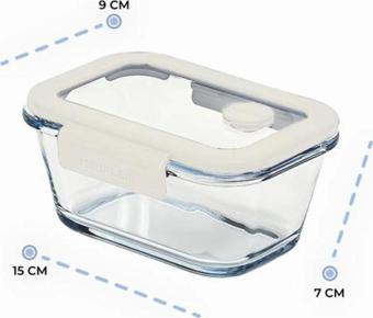 Neoflam Fika Glace Vakumlu Cam Saklama Kabı  460 ML Bej