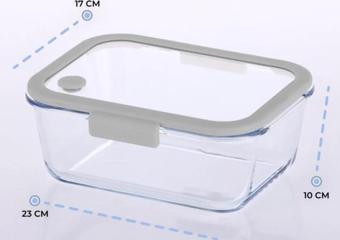 Neoflam Fika Glace Vakumlu Cam Saklama Kabı 1200 ML Gri