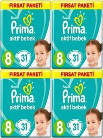 Prima Aktif Bebek 8 Beden 4X31= 124 Adet