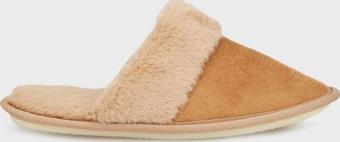 Lela Yumuşak Dokulu Peluş Bayan Terlik 6722002 CAMEL