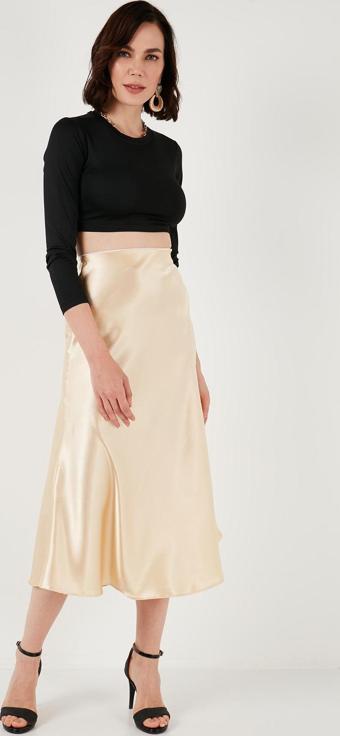 Lela Saten Midi Bayan Etek 669101472S4 GOLD