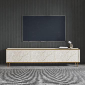 İnarch Dizayn İmaj Tv Ünitesi, Tv Sehpası Traverten-Gold