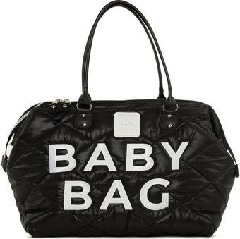 Bagmori Baby Bag Nakışlı Kapitone Şişme Anne Bebek Çantası Siyah