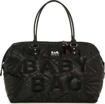 Bagmori Baby Bag Nakışlı Puf Şişme Anne Bebek Bakım Çanta Siyah