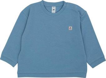 Jrmori Omzu Çıtçıtlı Basic Sweatshirt Mavi