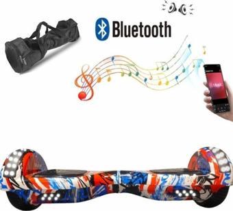 Elektrikli Kaykay Full Ledli Hoverboard Bluetooth Hoparlörlü 6.5 Inch Çanta Hediyeli D09