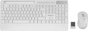 Everest 2.4 Ghz Kablosuz Standart Klavye Mouse Seti 1600 Dpi Beyaz KM-9676