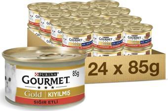 Gourmet Gold Kıyılmış Sığır Etli Kedi Konservesi 85 gr 24 Adet