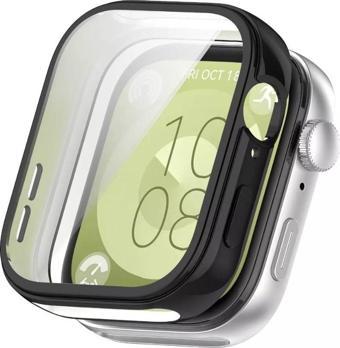 Huawei Watch Fit 3 Uyumlu Kasa Ekran Koruyucu 360 Tam Koruma Kılıf Kapak