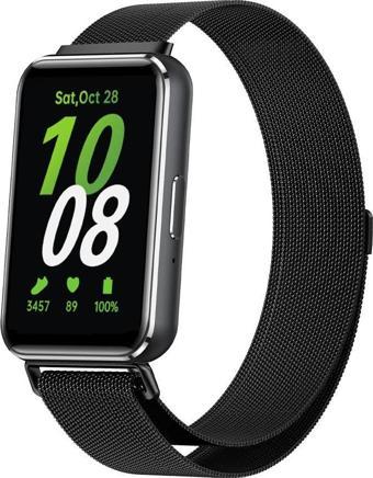 Samsung Galaxy Fit 3 R390 Uyumlu Metal Hasır Manyetik Kordon Kayış