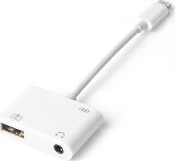 iPhone Lightning 3.5 mm Kulaklık ve Usb 3.0 Kamera Hub Adaptör