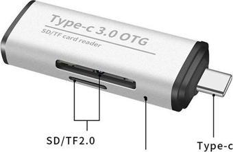 USB 3.0 TF SD Kart Okuyucu USB Type-C OTG Adaptör ADS-103
