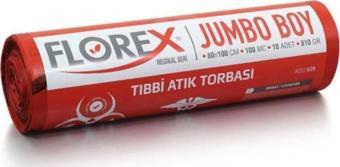 Florex Tıbbi Atık Jumbo Çöp Poşeti/Torbası-10 Rulo 80X110 Cm.