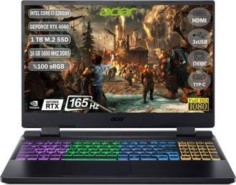 Acer Nitro 5 I7-12650H 16 GB 1 TB SSD RTX 4060-8 GB 15.6'' 165 Hz Freedos NH.QM0EY.00B+165