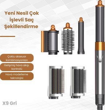 JHY X9 Hair Styler Multi Fonksiyonlu 6in1 Saç Şekilendirici (Gri)