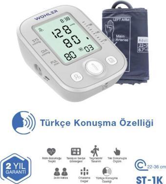 Konuşan Üst Koldan Ölçer Dijital Tansiyon Aleti , Nabız Ölçer, Usb Girişli , 99 Ölçüm Hafıza Çantalı