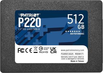 Patriot P220 512GB 550/500MB/s 2.5" SATA3 SSD Disk (P220S512G25)