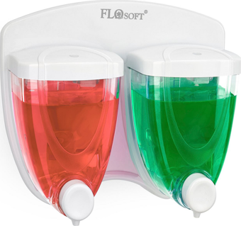 Flosoft İkiz Sıvı Sabun ve Şampuan Dispenseri 350+350 ml (F029)