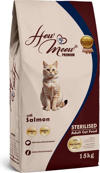 HOW MEOW KISIRLAŞTIRILMIŞ YETİŞKİN KEDİ KURU MAMASI SOMONLU 2 KG