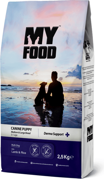 MY FOOD YAVRU KÖPEK ORTA VE BÜYÜK IRK MAMASI KUZULU PİRİNÇLİ 2,5 KG