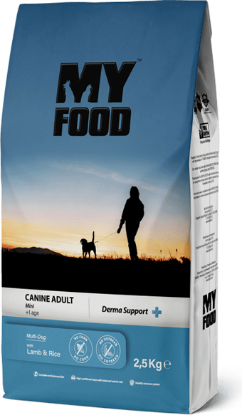 MY FOOD YETİŞKİN KÖPEK MİNİ IRK KURU MAMASI KUZULU PİRİNÇLİ 2,5 KG