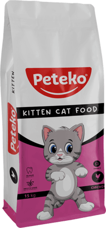 PETEKO YAVRU KEDİ KURU MAMASI TAVUKLU 15 KG