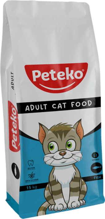 PETEKO YETİŞKİN KEDİ KURU MAMASI BALIKLI 15 KG