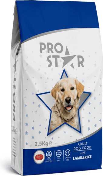 PROSTAR YETİŞKİN KÖPEK MAMASI KUZULU PİRİNÇLİ 2,5 KG