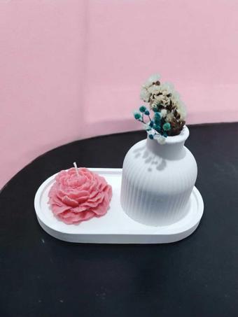 AYD Sunum Tabağı Takılık Süslük Dekoratif  Vazo & Biblo Kokulu Mum&Şamdan  %100 Soya Wax & Taş Tozu