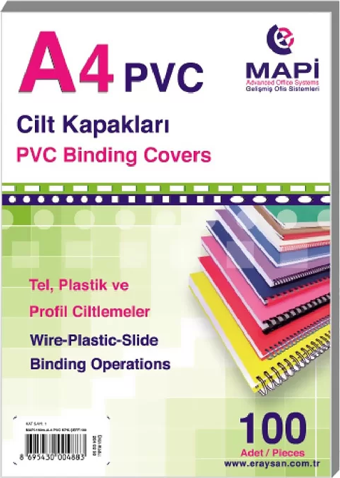 MAPİ PVC CİLT KAPAĞI A4 160mic GRİ 100LÜ