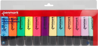 PENMARK HS-505-12PN FOSFORLU KALEM SETİ 12 RENK BLİSTER