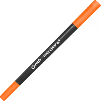 CARETTA 65-08 ÇİFT UÇLU KEÇELİ KALEM 0.4-1mm TURUNCU
