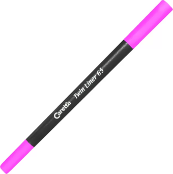 CARETTA 65-42 ÇİFT UÇLU KEÇELİ KALEM 0.4-1mm FOSFORLU PEMBE