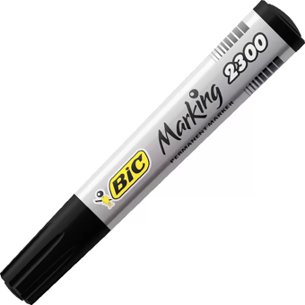 BİC 2300 PERMANENT MARKÖR KOLİ KALEMİ KESİK UÇ SİYAH (8209263)