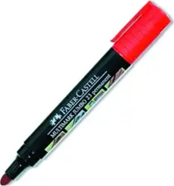 FABER-CASTELL 23 JUMBO PERMANENT MARKÖR KOLİ KALEMİ YUVARLAK UÇ KIRMIZI (152872)