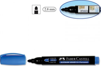 FABER-CASTELL GRİP PERMANENT MARKÖR KOLİ KALEMİ YUVARLAK UÇ MAVİ (150351)