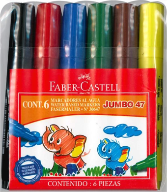 FABER-CASTELL JUMBO 47 PERMANENT MARKÖR KOLİ KALEMİ 6 RENK (030647)
