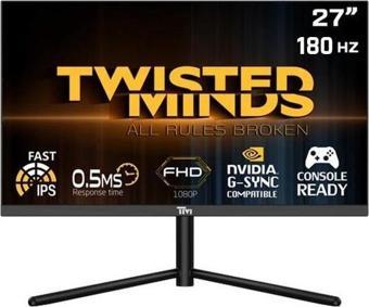 TWISTED MINDS 27” TM27FHD180IPS FHD 180HZ 0.5MS HDMI DP FAST IPS FREESYNC/ADAPTIVE-SYNC ÇERÇEVESİZ GAMING MONİTÖR