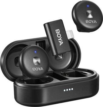 BOYA Omic-D Wireless İkili Yaka Mikrofonu Lightning (Siyah)