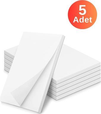 Copyder Beyaz Baskısız Notepad Defter 50 Yaprak 5 Adet Memopad, Bloknot To Do List 10X14Cm