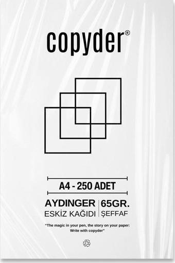 Copyder A4 Aydınger Eskiz Kağıdı 250 ad Şeffaf Kopya Kağıdı