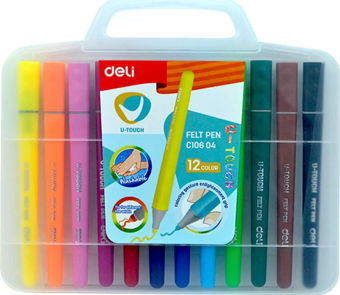 DELİ C10604 U-TOUCH KEÇELİ KALEM 12 RENK ÇANTALI