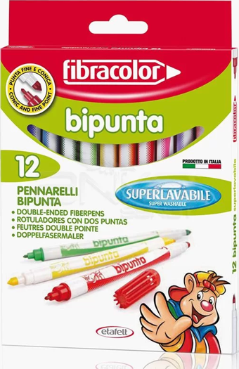 Fibracolor Bipunta Keçeli Boya Takımı 12 Renk