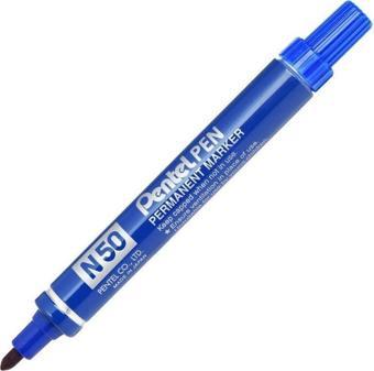 Pentel N50 Permanent Markör Metal Gövde Yuvarlak Uç Mavi