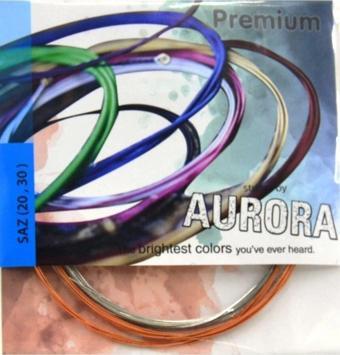 Aurora Premium 0.20 Uzun Sap Profesyonel Bağlama Teli Takımı+2 Adet Tezene Hediyeli Saz Teli